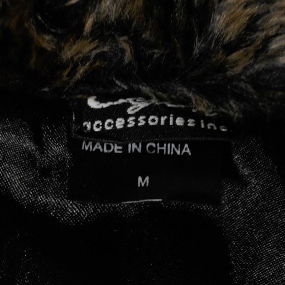 Faux Fur Leopard Animal Print Fashion Vest Zip Up - Picture 5 of 5